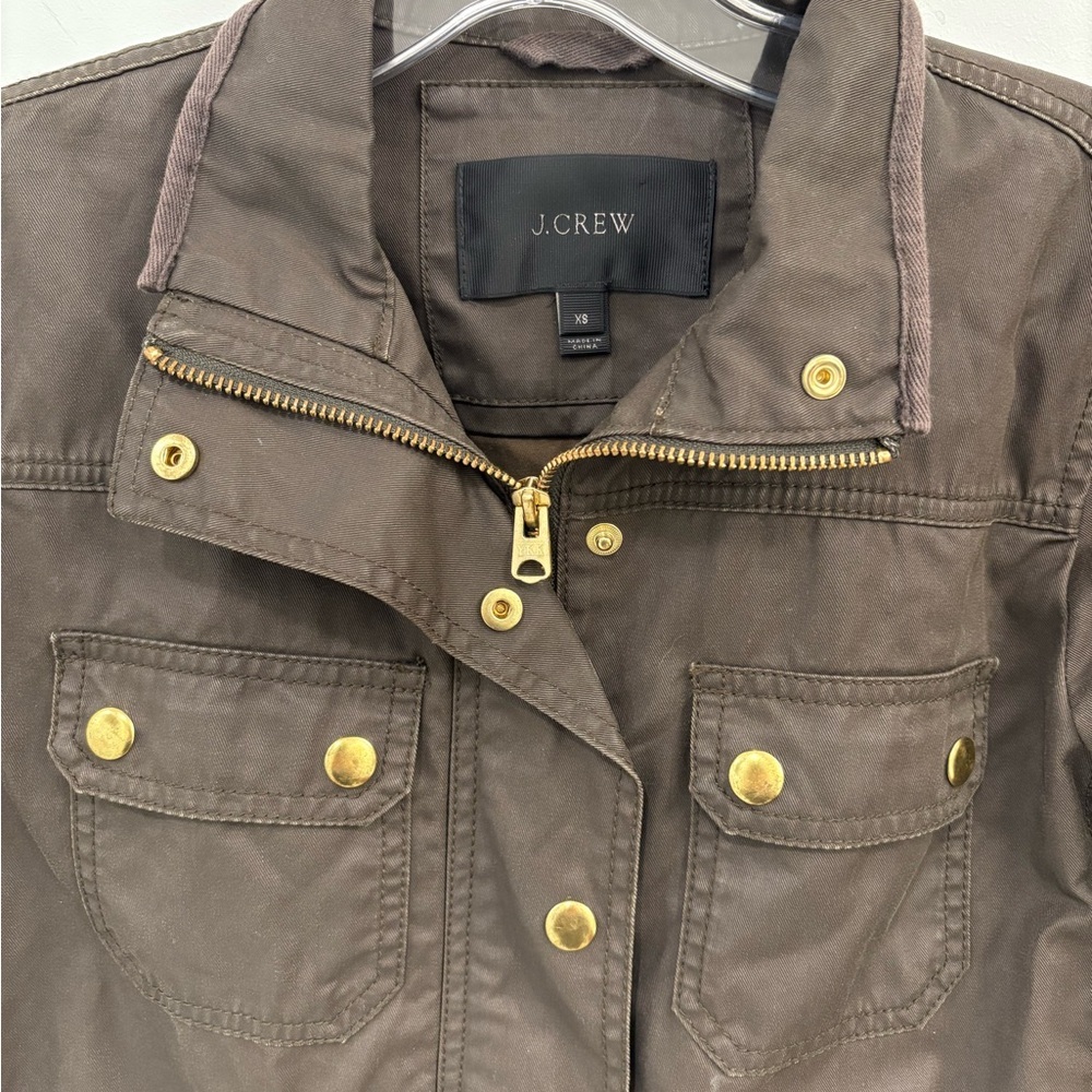 J. Crew Downtown Olive Green Utility Waxed Field Jacket Size XS - Picture 7 of 16